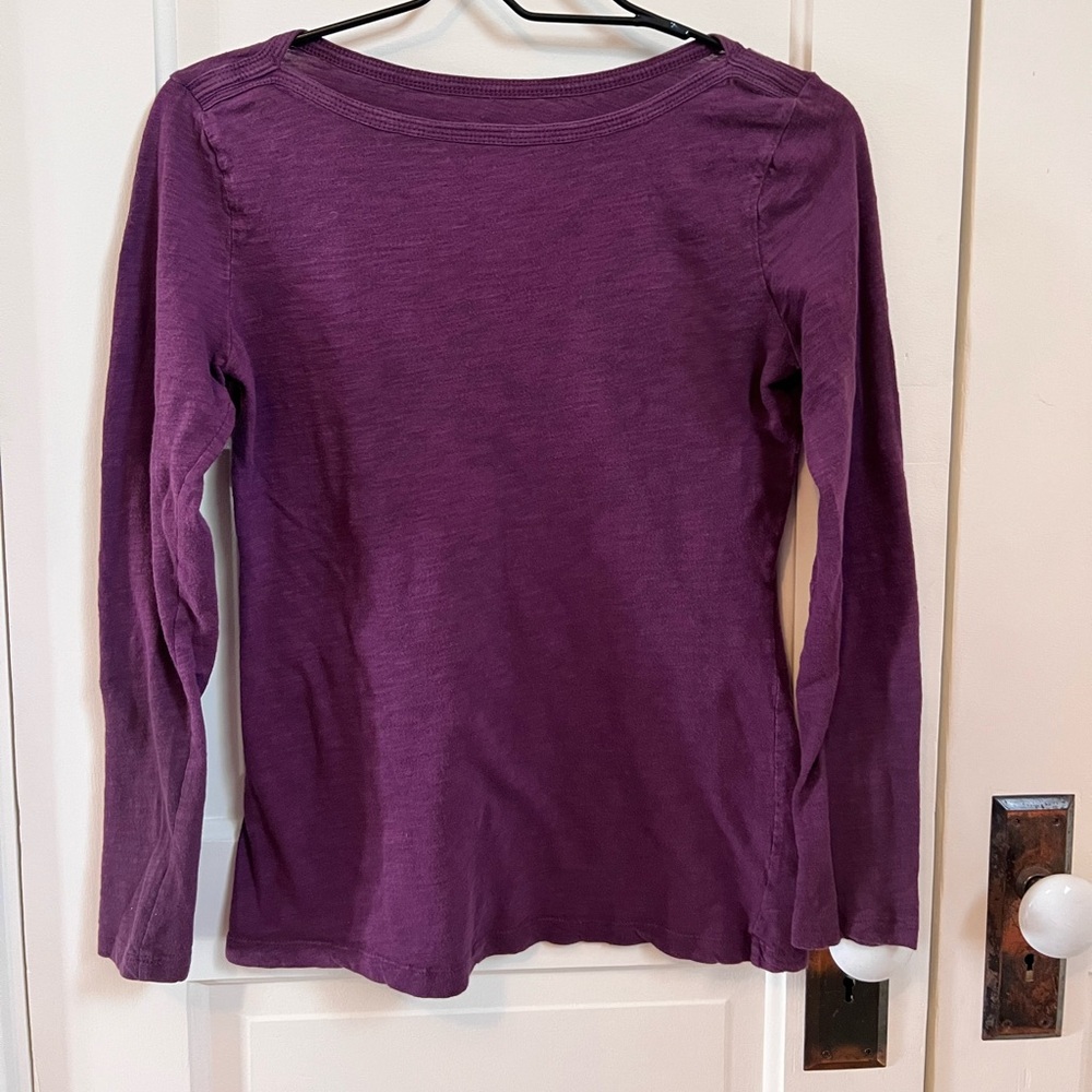 GAP Long-Sleeve Boatneck Top - Purple